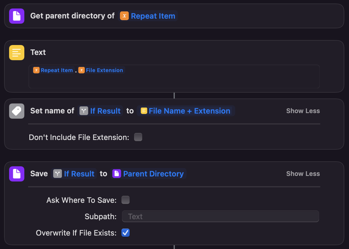 Screenshot of described actions for overwriting a file